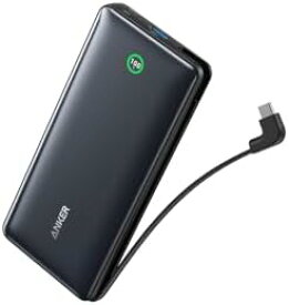 【500円引クーポン付】 Anker Nano Power Bank (20000mAh, 30W, Built-In USB-C ケーブル) (モバイルバッテリー ディスプレイ搭載 USB-C ケーブル内蔵)PSE技術基準適合/各種機器対応 (ブラック)