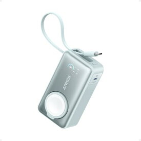 【ポイント2倍】 【クーポン付】 Anker MagGo Power Bank (10000mAh, 35W, For Apple Watch) (モバイルバッテリー ディスプレイ USB-Cケーブル内蔵 一体型 同時充電)USB PD/PowerIQ搭載各種機器対応 (ミントブルー) 翌日配達