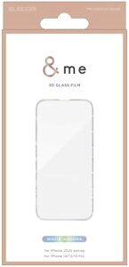 【ポイント2倍】 iPhone 16e ガラスフィルム フレーム付き 強化 保護 硬度10H 耐衝撃 衝撃吸収 ガイド枠付き 指紋防止 自己吸着で貼りやすい エアーレス PM-A25SFLGFWHAR