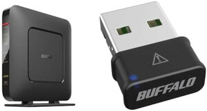 y200~N[|tzZbg obt@[WiFi [^[LAN Wi-Fi 6 11ax / 11ac AX1800 573+1201Mbps LANP[u WSR-1800AX4P/NBK + WiFi LAN RpNg 866Mbps/433Mbps 11ac/n/a/g/b USB 2.0 WPA3 WI-U2-866DM/N