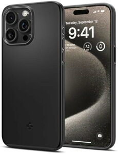 �y�|�C���g2�{�z �y�N�[�|���t�z Spigen iPhone 15 Pro Max �P�[�X �}�b�g ���^ �y�� �ČRMIL�K�i �w��h�~ ���C�����X�[�d �V���E�t�B�b�g ACS06544 (�u���b�N)