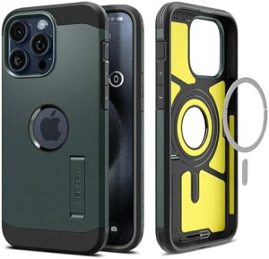 �y�|�C���g2�{�z �y�N�[�|���t�z Spigen iPhone15Pro �P�[�X MagSafe �ϏՌ� �X�^���h�t�� �ČRMIL�K�i�擾 �}�O�l�b�g���� 3�w�\�� �J�����ی� ���h�~ �Ռ��z�� ���C�����X�[�d�Ή� �^�t�E�A�[�}�[ 