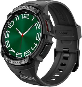y300~N[|tz Spigen Galaxy Watch 6 Classic 47mm oh ̌^ P[X Jo[ ϏՌ PC TPU d\ X|[coh  Ռ z ϋv h~ MbhEA[}[Ev ACS06488 (ub