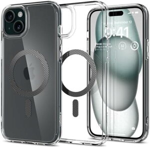 �y�|�C���g2�{�z �y�N�[�|���t�z Spigen iPhone15Plus �P�[�X �N���A MagSafe�Ή� �ČRMIL�K�i �E���g���E�n�C�u���b�h�E�}�O�t�B�b�g ACS06663 (�J�[�{���E�t�@�C�o�[)