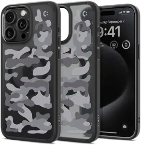 �y�|�C���g2�{�z �y�N�[�|���t�z Spigen �R���{���[�V���� iPhone 15 Pro Max �P�[�X ������ MagSafe�Ή� �ČRMIL�K�i ACS07568-XI11131 (�t���X�g�E�u���b�N/�~���^���[�L�����[�u���b�N)