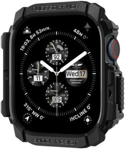 �y�|�C���g2�{�z �y200�~���N�[�|���t�z Apple Watch 10 �P�[�X 46mm AppleWatch10 �Ή� ���� �Ռ� �z�� �^�t�l�X�f�U�C�� �ی�J�o�[ �A�b�v���E�H�b�`�P�[�X ���M�b�h�E�A�[�}�[ (�}�b�g�u���b�N)