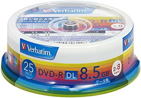 【200円引クーポン付】 三菱ケミカルメディア Verbatim 1回記録用 DVD-R DL DHR85HP25V1 送料無料