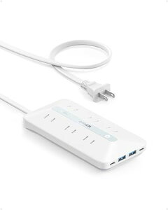 y300~N[|tz Anker USB Power Strip (10-in-1, 20W) (USB^bv d^bv AC/USB-C/USB-A/R[h 1.5m) PSEZpK/USB Power DeliveryΉ MacBook PDΉ Windows PC iPad iPhone Galaxy Android X}[