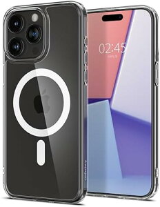 �y�|�C���g2�{�z �y�N�[�|���t�z Spigen iPhone 15 Pro Max �P�[�X �N���A �V���s�Q�� MagSafe�Ή� �X�g���b�v�z�[�� �y�� �G�A�[�X�L���E�n�C�u���b�h�E�}�O�t�B�b�g ACS06556 (�z���C�g)