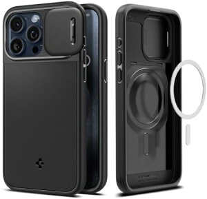 �y�|�C���g2�{�z �y�N�[�|���t�z Spigen iPhone 15 Pro Max �P�[�X �V���s�Q�� Magsafe�Ή� �J���������Y�ی� �I�v�e�B�b�N�E�A�[�}�[�E�}�O�t�B�b�g ACS06599 (�u���b�N)