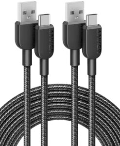 【ポイント2倍】 【200円引クーポン付】 2本セットAnker 310 高耐久ナイロン USB-C & USB-A ケーブル USB 2.0 フルスピード充電 Galaxy Note 10 Note 9 / S10+ S10、LG V30各種対応 (3.0m 2本セット)