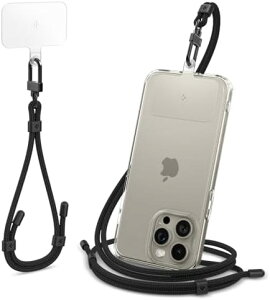 �y�|�C���g2�{�z �y300�~���N�[�|���t�z Spigen �X�}�z�V�����_�[ ���j�o�[�T�� �N���X�{�f�B + �g�уX�g���b�v ���X�g�X�g���b�v�Z�b�g 15 14 13 12 11 Pro Max SE, Samsung Galaxy S24 S23 Ultra, Pixel 8 7 6 Pro 