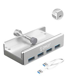 【200円引クーポン付】 ORICO USB3.0 ハブ 4ポート 5Gbps高速 クリップ式 給電ポートUSBハブ バスパワー アルミHUB 送料無料