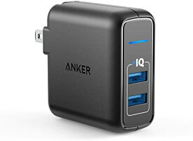 【200円引クーポン付】 アンカー Anker 充電器 PowerPort 2 Elite (USB 急速充電器 24W 2ポート) iPhone/iPad/Galaxy その他Android各種対応 (ブラック) 送料無料