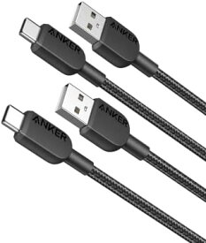 2本セットAnker 310 高耐久ナイロン USB-C & USB-A ケーブル USB 2.0 フルスピード充電 Galaxy 送料無料