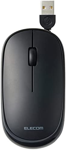  エレコム 有線 マウス Slint 静音 薄型モバイル 3ボタン ケーブル巻取式 ブラック M-TM10UBBK Mサイズ 送料無料