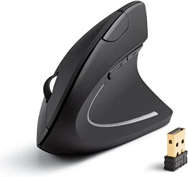 【200円引クーポン付】 アンカー Anker 2.4G ワイヤレスマウス (縦型 無線マウス) 800 / 1200 / 1600 DPI 5ボタン 光学式 エルゴノミクスデザイン 右手用 Windows / MacOS 対応 (ブラック) 送料無料