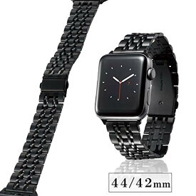 【200円引クーポン付】 エレコム Apple Watch バンド 44mm アップル / 42mm ステンレス [7連設計で、フィット感に優れた着け心地] 送料無料