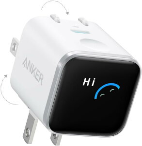 �y�|�C���g2�{�z �y�N�[�|���t�zAnker Nano Charger (45W, Display, �X�C���O�v���O) �z���C�g USB PD USB-C �}���[�d��yPSE�Z�p��K��/��180�x�܂肽���ݎ��v���O�ziPhone MacBook Air ���̑��e��@��Ή� iPh
