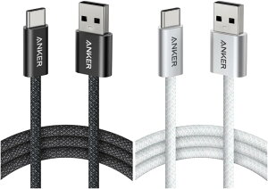 �y�|�C���g2�{�z �y�N�[�|���t�zAnker Zolo USB-C & USB-A �P�[�u�� 1.8m �u���b�N & �z���C�g USB-IF�F�� ���ϋv�i�C�����f�ލ̗p iPhone 17 / 16 / 15 / Galaxy Google Pixel �e��Ή� ��������