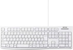 �y�|�C���g2�{�z �y�N�[�|���t�z BUFFALO USB�ڑ� �L���X�^���_�[�h�L�[�{�[�h �z���C�g BSKBU105WHWindows/PS4/Nintendo ��������