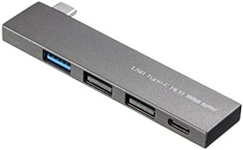 【200円引クーポン付】 サンワサプライ USB Type-C コンボ スリムハブ USB-3TCH21SN シルバー 送料無料