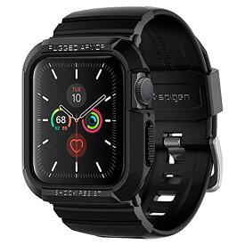 Apple Watch バンド 41mm | 40mm 一体型 ケース カバー シュピゲン 耐衝撃 PC TPU 二重構造 スポーツバンド 落下 衝撃 吸収 耐久性 傷防止 【 Series 8 / SE 2 /Series 7 / SE / Series 6 / Series 5 / Series 4 対応 】 ラギッド・アーマー プロ ブラック 送料無料