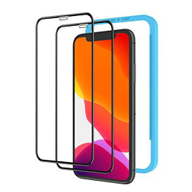 【200円引クーポン付】 2枚セット NIMASO ガラスフィルム iPhone 11 / XR アイフォン 用 全面保護 フィルム フルカバー ガイド枠付き 送料無料