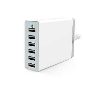 【200円引クーポン付】 アンカー Anker 充電器 PowerPort 6(60W 6ポート USB急速充電器) iPhone / iPad / iPod / Xperia / Galaxy / Nexus / 3DS / PS Vita / ウォークマン他対応 送料無料