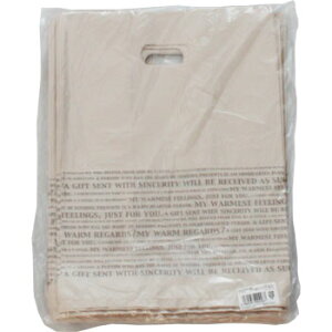 ギフトバッグ Tスタイル手穴ポリ S 100枚×15P クリーム色 ギフト ラッピング 雑貨 お菓子 英字柄 ケーキ Sサイズ ケース