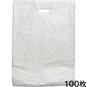 ギフトバッグ Wフロスト手穴ポリ L 100枚 ギフト 透明 英字 手抜き 洋菓子 雑貨 衣料 Lサイズ