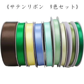 【在庫限り】1000円ポッキリ シングルサテン リボン 9本バライエティ セット Sサテン ラッピング リボン 工作 お得