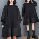 チュニック ロング シャツワンピース ワンピース 秋 レディース ワンピ ゆったり 上品 ロング プルオーバー 無地 スウェット ブラウス アウター ドレス 長袖 秋 冬 暖かい 可愛い ひざ丈レディース 体型カバー 大きいサイズ 着痩せ 新作 黒