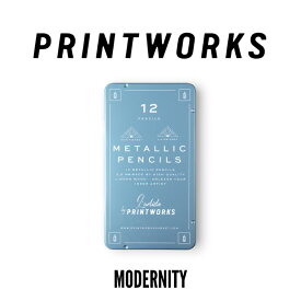 【公式】PRINTWORKS Colour Pencils Metallic 12-set プリントワークス メタリック 色鉛筆 12色セット 芯径3.0mm 北欧デザイン デザイナー アーティスト スケッチ イラスト 画材 ギフトアイテム プレゼント【国内正規品】