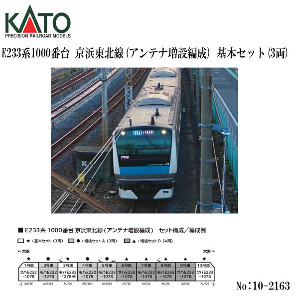 【2026年10月】 10-2163 KATO E233系 1000番台 京浜東北線 アンテナ増設編成  基本セット(3両) 鉄道模型 Nゲージ KATO カトー