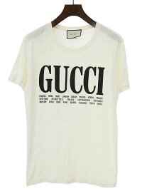 GUCCI グッチ Cities Logo Tee シティズロゴプリントTシャツ ホワイト サイズ：XS 【中古】 ITPPFS1O88JS