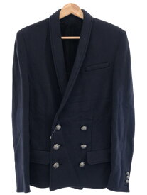 BALMAIN HOMME バルマン オム 14SS メタルボタン スウェットショールカラージャケット ネイビー 44 【中古】 ITCSDHRIGMHC