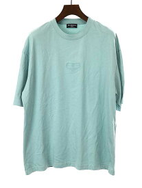 BALENCIAGA バレンシアガ 22AW BB PARIS ICON T-SHIRT ミディアムフィットロゴ刺繍Tシャツ サックスブルー サイズ:XXL メンズ【中古】