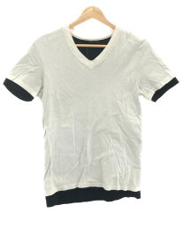 AKM エーケーエム S/S HAND STITCH V-NECK レイヤードVネックTシャツ ホワイト サイズ:S メンズ【中古】