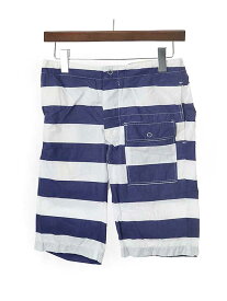 Engineered Garments エンジニアドガーメンツ 13SS Lafayette Short ボーダーショーツ ブルー サイズ:XS メンズ【中古】