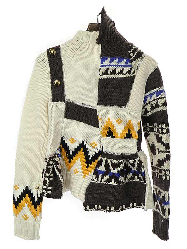 楽天市場】sacai サカイ 22AW Nordic Patchwork Knit Pullover