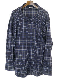 BALENCIAGA バレンシアガ オーバーサイズデザインチェックシャツ ブルー サイズ:40 レディース【中古】