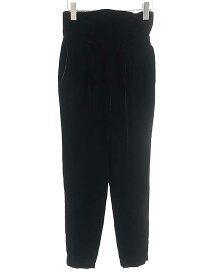 mame kurogouchi マメ クロゴウチ 22AW Velvet High Waisted Tapered Trousers With Suspenders ベルベットパンツ ブラック サイズ:1 レディース【中古】