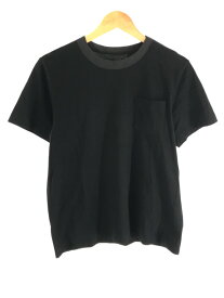 sacai サカイ クルーネックポケットTシャツ ブラック サイズ:2 メンズ【中古】
