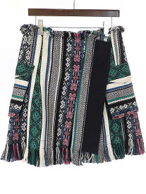 sacai サカイ 22SS Rug Jacquard Knit Skirt ラグジャガードニットスカート ミックスカラー サイズ:3 レディース【中古】