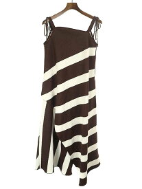 AKIRA NAKA アキラ ナカ 21SS Cynthia border knit camisol dress キャミソールワンピース ブラウン サイズ:1 レディース【中古】