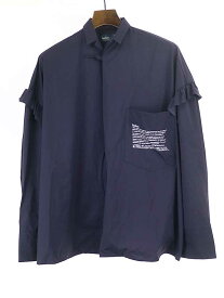 kolor 18AW Ruffle Sleeve Oversized Shirt ネイビー サイズ:1 レディース【中古】