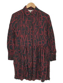 TOMMY HILFIGER トミーヒルフィガー VISCOSE PRINT SHIRT DRESS 総柄シャツワンピース ネイビー サイズ:34 レディース【中古】