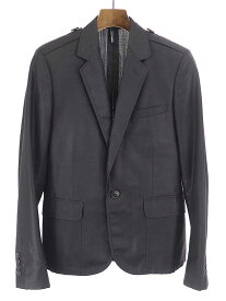 【中古】Dior HOMME ディオールオム 07SS ウールポリエステルミリタリージャケット ブラック 44 メンズ