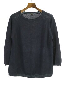 MARGARET HOWELL マーガレット ハウエル SOFT COTTON JUMPER コットンニットセーター ネイビー F レディース 【中古】